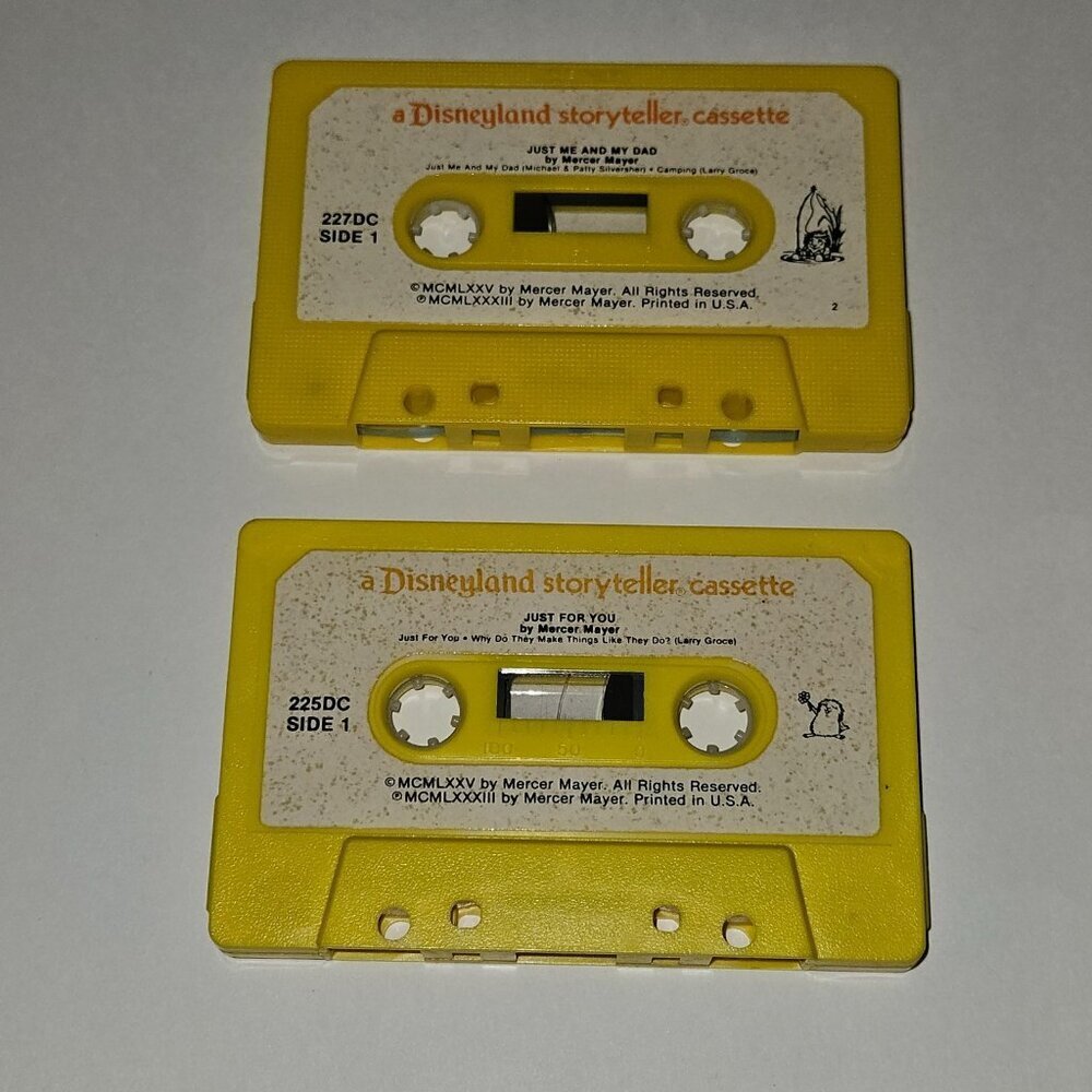 2 VTG Disneyland Storyteller Audio Cassette Lot Mercer Mayer Just Me My Dad You